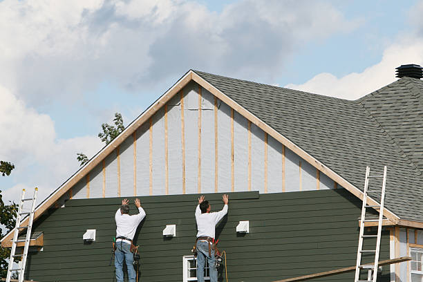 Professional Storm Damage Siding Repair technician working in Olivia, MN